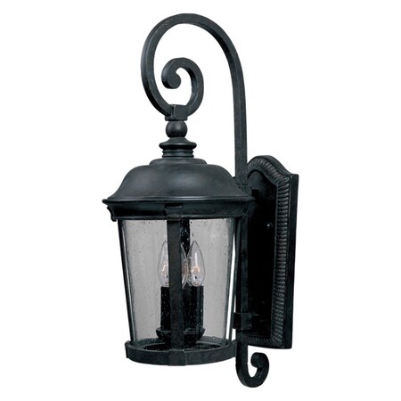 Maxim Three Light Bronze Seedy Glass Wall Lantern 3025CDBZ